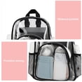 thumbnail image 3 of Clear Backpack for Stadium Approved Events, Multi Pocket Transparent Vinyl Bag with Mesh Bottle Holders, for Concerts Football Festivals Beach, Topliu, 3 of 9