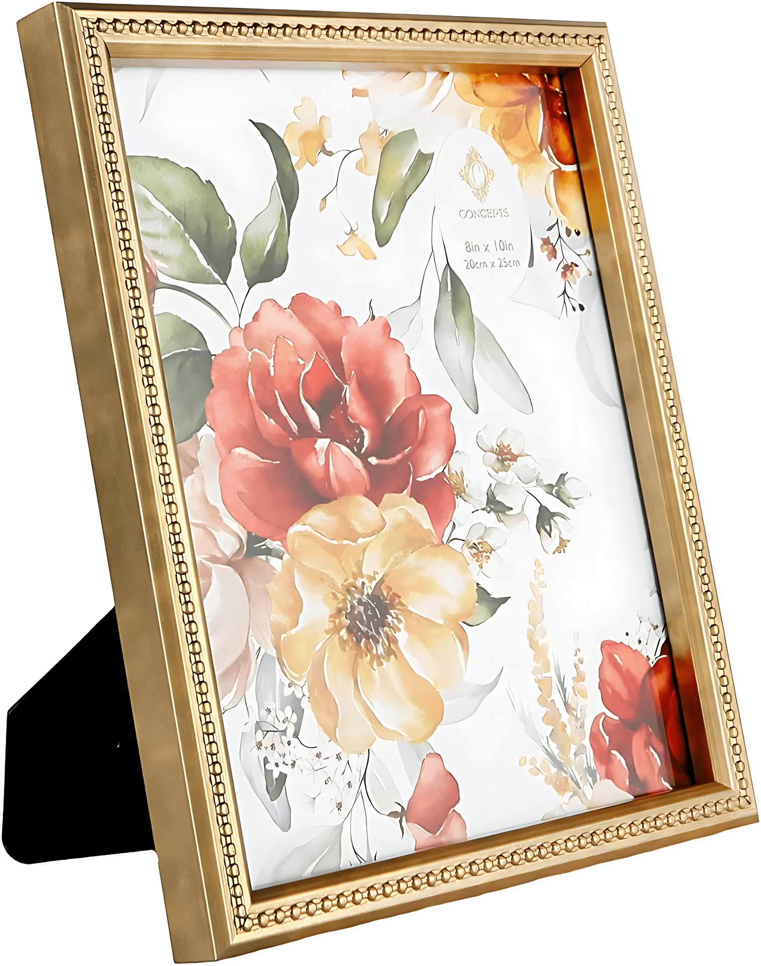 Concepts 8x10 Picture Frames Gold Ornate Resin Photo Frames with HD Glass, Wall/Tabletop - Vertical and Horizontal Display