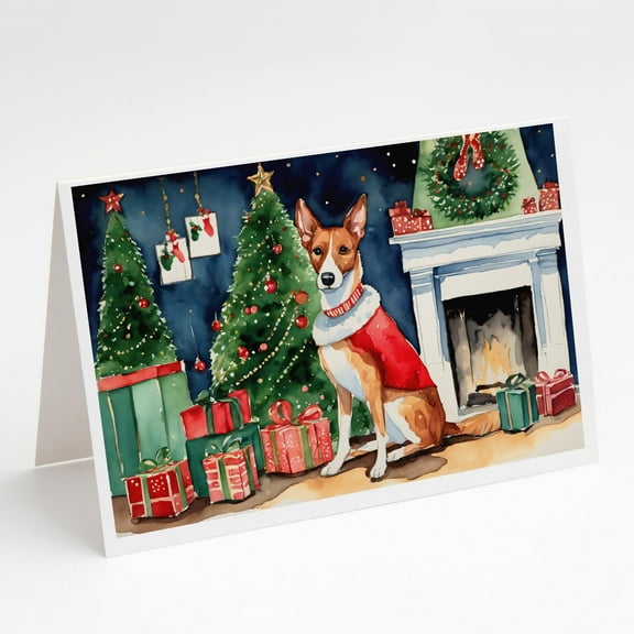 Basenji Christmas Greeting Cards and Envelopes Pack of 8 7 in x 5 in