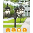 thumbnail image 6 of VIANIS Outdoor Post Lights,Lamp Posts Outdoor Lighting Lantern, 3-Head Oil Rubbed Bronze Waterproof Street Light Sconce, Vintage Light Posts for Outside with Seed Glass, 6 of 7