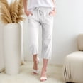 thumbnail image 2 of EDFBUYKRS Female Women Pants Casual Pants for Women Work Casual Petite Women High Waisted Wide Leg Pants Fashion Drawstring Elastic Trousers Comfy Straight Leg Long Pants with Pockets Xxxxl, 2 of 5