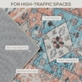 thumbnail image 3 of HOMCOM 8x10 Area Rug, Vintage Machine Washable Rug, Non-Slip Floor Carpet for Living Room, Bedroom, Dining Room, Home Office, Brown and Blue, 3 of 9