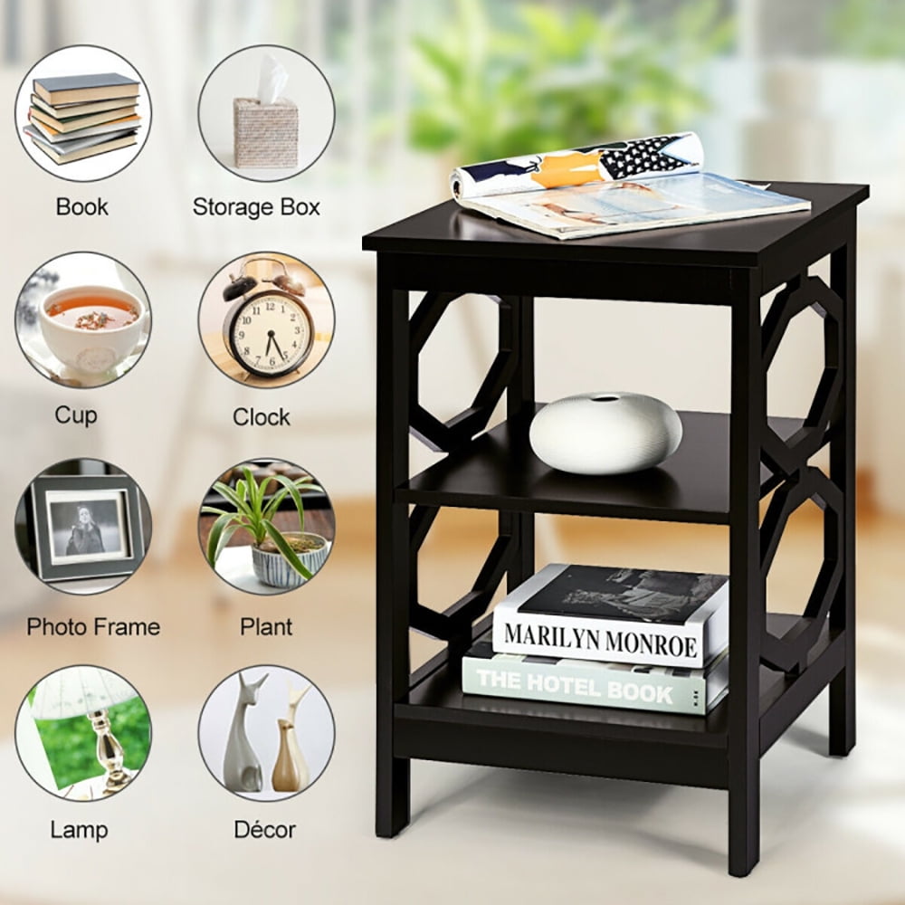 Finihen Side End Table, 3-tier Nightstand Sofa Side End Accent Table, Bed Side Tables, for Living Room, Bedroom, Coffee Finihen Side End Table, 3-tier Nightstand Sofa Side End Accent Table, Bed Side Tables, for Living Room, Bedroom, Coffee