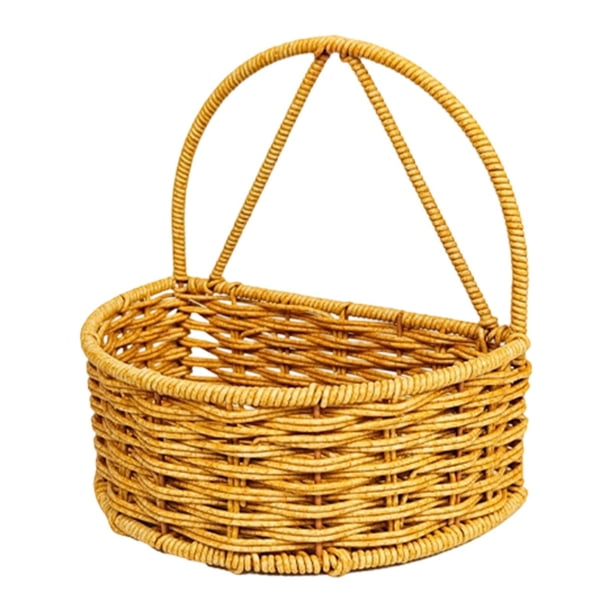 Cesta de pared decorativa de mimbre de ratán, organizador de almacenamiento colgante multiusos para Semicírculo 1 capa