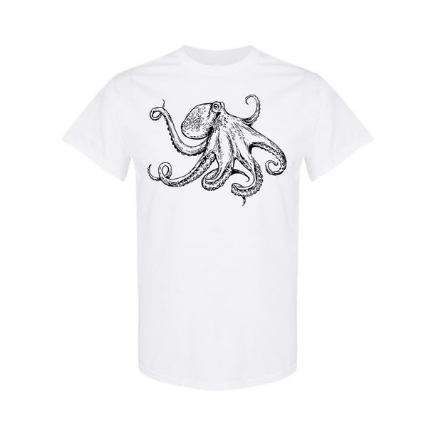 Smartprints Octopus Realistic Sketch Tee Men S Image By Shutterstock Walmart Com Walmart Com