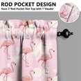 thumbnail image 5 of Kitchen Curtains 36 Inch Short - 3 Panel Set, Flamingo Tropical Bird Print, Rod Pocket Window Curtain, 100% Polyester for Hawaiian Summer Beach Decor, Easy Wash, 5 of 6
