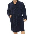 thumbnail image 1 of Men Bath Robe Kimono Fleece Bathrobe Nightgown Spa Sleepwear Black M, 1 of 5