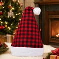 thumbnail image 5 of Lumtrix Plaid Christmas Hat For Adults Classic Holiday Festive Headwear For Winter Christmas Parties And Everyday Wear Red One Size, 5 of 5