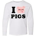 thumbnail image 3 of Inktastic I Love Pigs Long Sleeve Youth T-Shirt, 3 of 5
