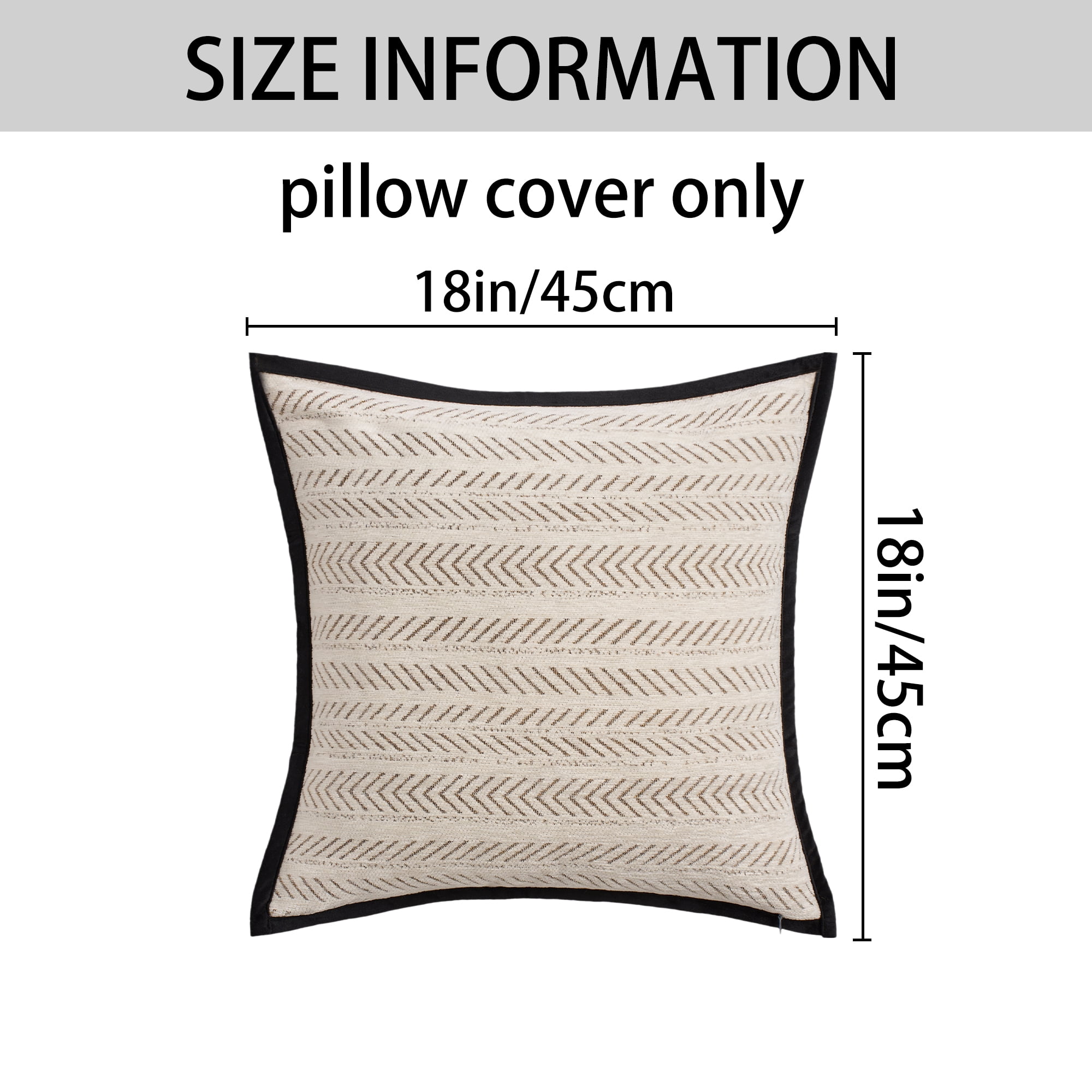 Unique Bargains Pack of 2 Chenille Herringbone Decorative Cushion Case 18" x 18" Brown