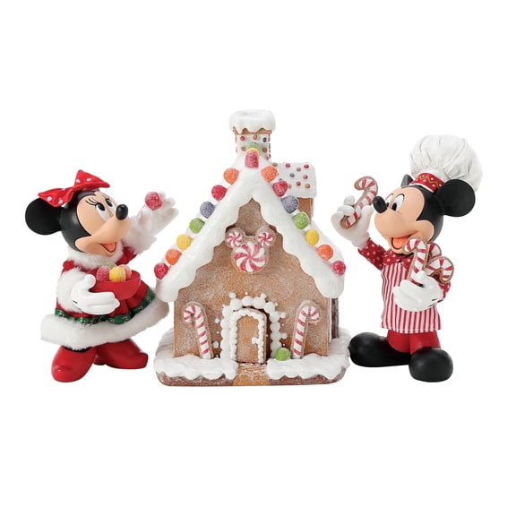 Department 56 Possible Dreams Minnie & Mickey's Gingerbread House Christmas Multicolor Figurine 6in H