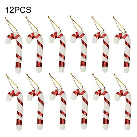 

Goodhd 12PCS Color Christmas Cane Christmas Tree Decoration Pendant Candy Cane