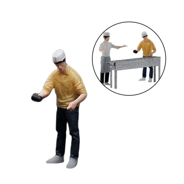 Figura de barbacoa Salvador Pintado a mano 1:64 adorno de escritorio en miniatura