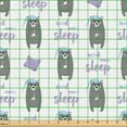 thumbnail image 2 of Ambesonne Bear Fabric by the Yard Upholstery, Need More Sleep Art, 5 Yards, Dimgray and Mauve, 2 of 5