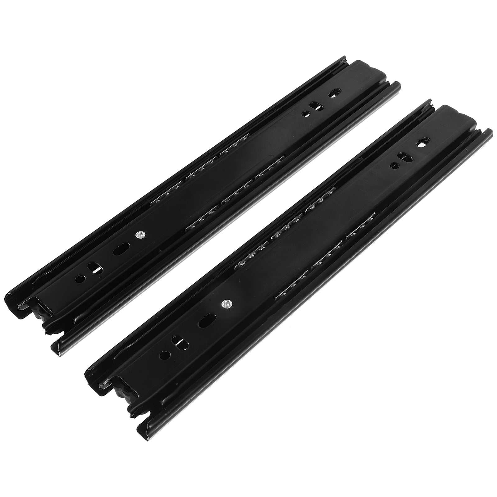 STOBOK 2-Pack Black Full Extension Drawer Slides Stainless Steel Heavy Duty Rails for Cabinets