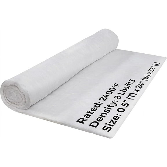 Simond Store Ceramic Fiber Insulation Blanket, Density-8 lbs, 2400F, 1/2" x 24" x 36"