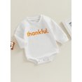 thumbnail image 3 of LMLYSoH Baby Girls Boys Sweatshirts Rompers Thanksgiving Clothes Letter Print Crew Neck Long Sleeve Toddler Fall Bodysuits, 3 of 8