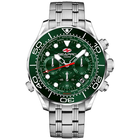 Seapro Minuterie Mondiale pour Hommes