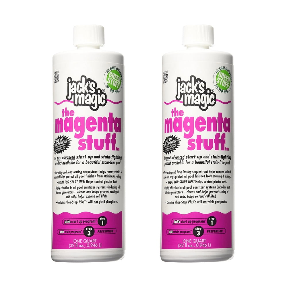 2 Pack Jack S Magic Magenta Stuff 1 Qt Pool Start Up Stain Fighter Walmart Com Walmart Com