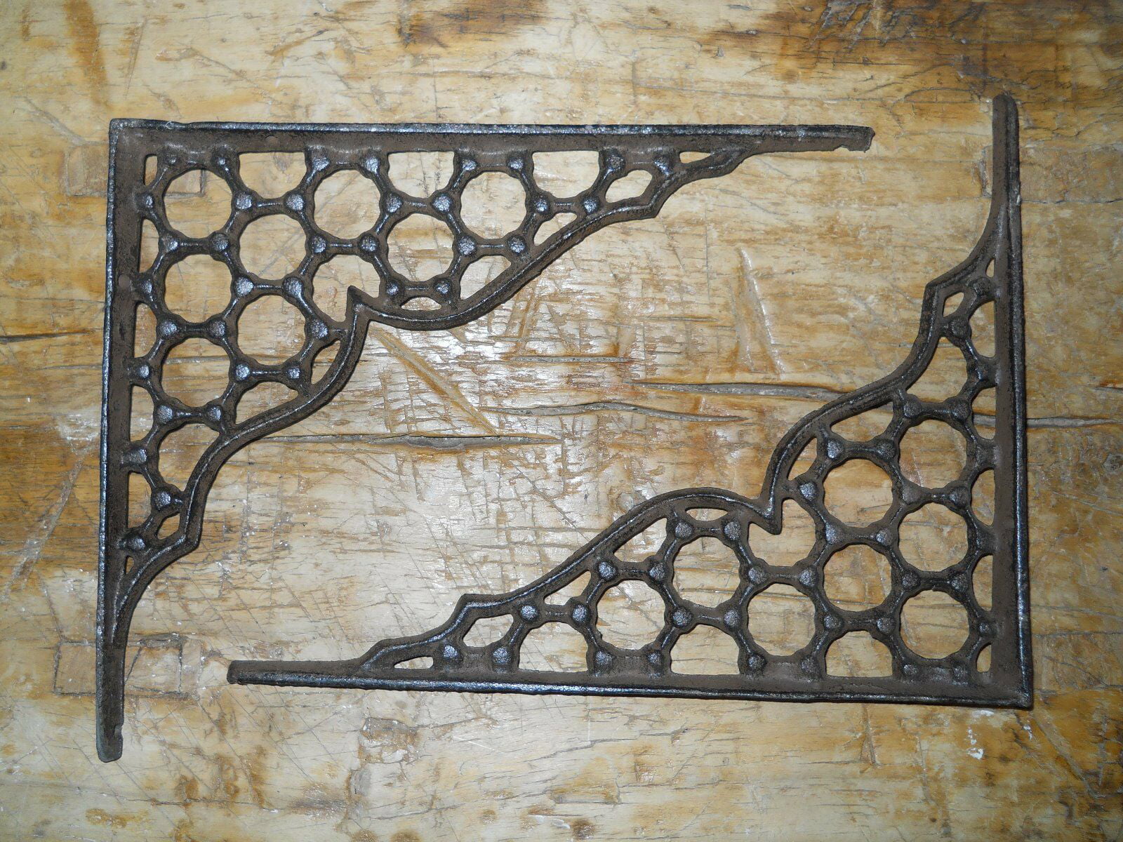 Garden Braces Shelf Bracket 2 Cast Iron Antique Style LARGE RING Brackets 