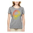 thumbnail image 2 of Tropical Palm Trees Silhouettes with Sunset | Womens Pop Culture Graphic T-Shirt, Heather Grey, Small, 2 of 4