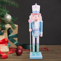 Yardwe Wooden Nutcracker Christmas Decoration Blue Desktop Holiday Ornament
