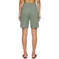 thumbnail image 3 of Only Moment Shorts for Women Trendy Bamboo Nodes Cotton Linen Shorts Elastic Waist Comfy Soft Lounge Shorts Tummy Control Shorts Light Green,L, 3 of 7