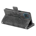 thumbnail image 6 of ShellTechb Galaxy A12 5G Case Wallet for Women, Zipper Card Holder Mandala Embosssed PU Leather Wrist Strap Book Folio Flip Cover Compatible,Gray, 6 of 9