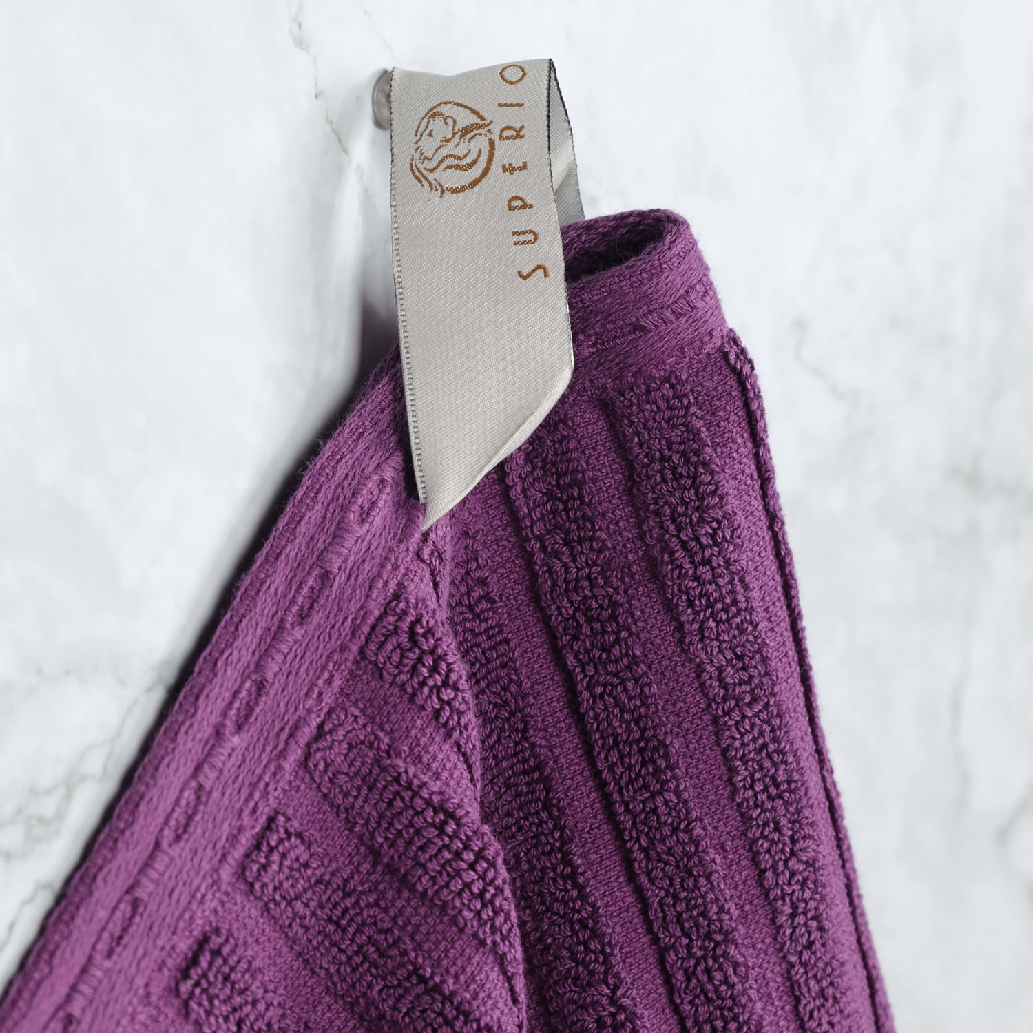Superior Ribbed Cotton 6-Piece Plum Bath Sheet/ Hand Towel Set