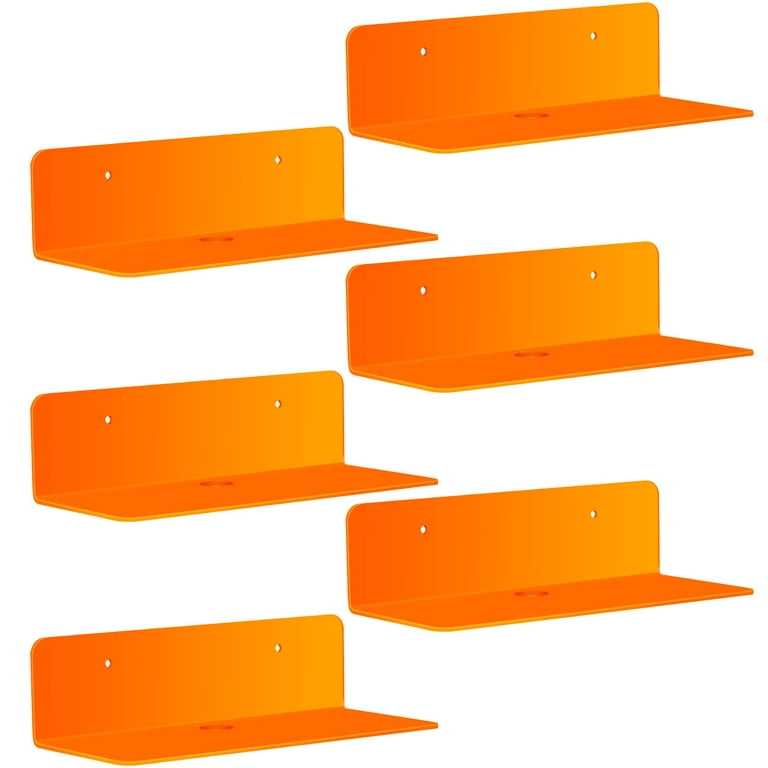 9 Inch Acrylic Floating Shelf No Drill Adhesive Wall Shelf Set of 2