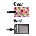 thumbnail image 4 of Pink Hibiscus Tropical Flowers Watercolor Faux Leather Travel Luggage Tag, 4 of 7