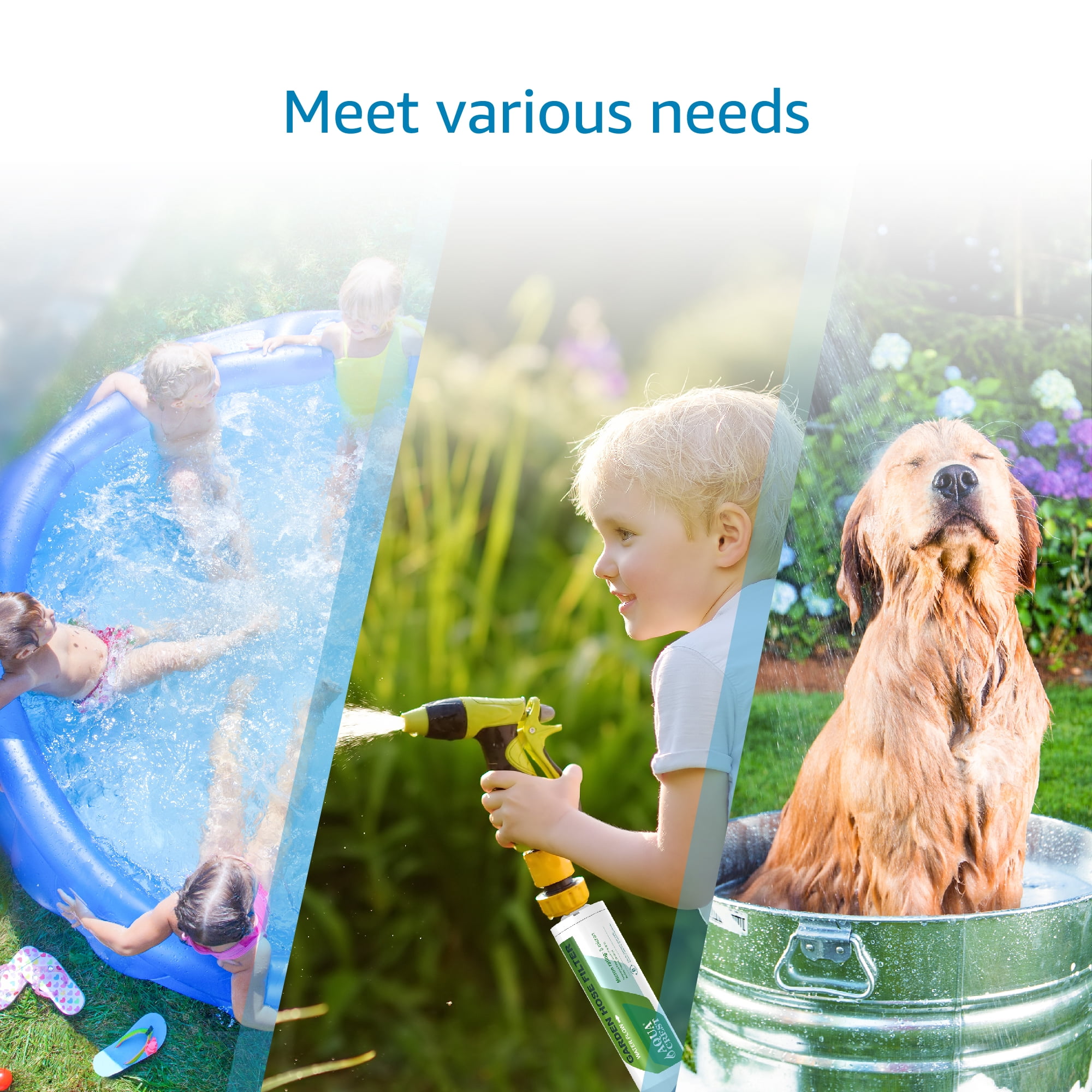 2 Pack AQUA CREST Garden Hose Water Filter, Compatible with Mist Cooling System Improve Plants Health, Greatly Reduces Chlorine, Odor, Calcium