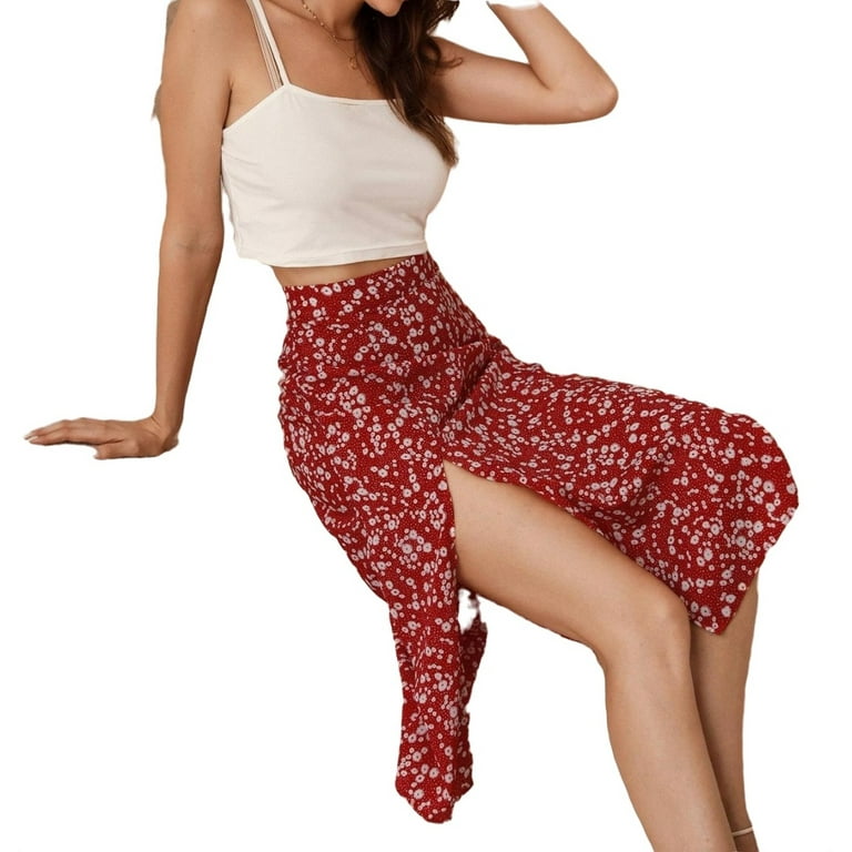 Floral midi skirt xs sale