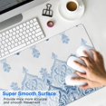 thumbnail image 4 of Long Mouse Pads for Desk,Blue Ethnic Floral Border Pattern Desk Mats on Top Of Desks, Desk Mouse Pad Extra Large with 3mm Non-Slip Base and Stitched Edge for Gaming,Office,Work,Home 31.5"x11.8", 4 of 6