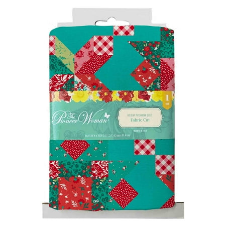 The Pioneer Woman 44" x 1 yd Cotton Holiday Patchwork Quilt Precut Sewing & Craft Fabric