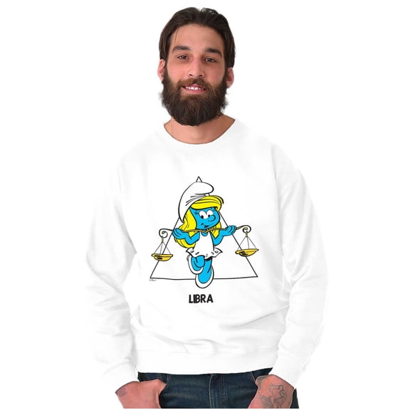 Smurfette Libra Scales Zodiac Sign Sweatshirt for Men or Women Brisco Brands S