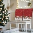 thumbnail image 3 of Christmas Cute Snowman Chair Covers Set of 4 Snowflakes Winter Red Texture Chair Back Covers Stretch Removable Washable Slipcovers Protector for Dining Room Kitchen Party Decor, 3 of 5