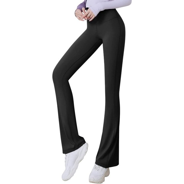 Pantalones de yoga Bootcut Flare Bootleg pantalones de yoga acampanados para mujer Skimpy Athletic sólido transpirable control de barriga