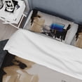thumbnail image 4 of Designart "Blue Minimalist Expression II" Modern Bedding Covert Set - Abstract Minimalism Blue Abstract Bed Set With 2 Shams, 4 of 6