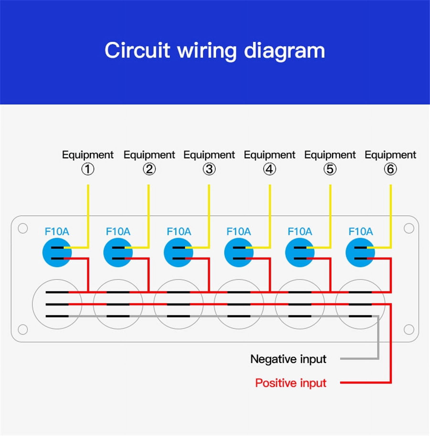 6 Gang Toggle Rocker Switch Panel On/Off For Motorhome RV Boat Marine Truck 12V