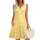 thumbnail image 5 of Vestido Corto para las Mujeres de Verano, la Impresión de la Moda de Bolsillo Botón sin Mangas Cuello en V para Casual Y Diario, 5 of 6