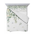 thumbnail image 7 of Quilts Twin Size Bedding Set, Sage Green Eucalyptus Leaves Lightweight Quilted Comforter, Spring Floral Weeping Botanical Soft Bedspread Coverlet with Pillow Covers for All Season, 68" x 86", 7 of 7