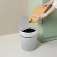 thumbnail image 4 of Trash Can with Lid Plastic Press-Type Garbage Can Trash Bin Wastebasket for Bathroom, 4 of 8