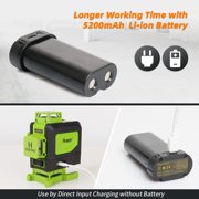 4D 16 Lines Self-leveling Laser Level, 200Ft Green Beam Tiling Floor Cross Line Laser Level Tools with Remote Control and 360° Fine-tuning Bracket