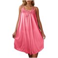 thumbnail image 6 of HomeGardon Nightgowns for Women,Summer Dresses Women's Short Sleeved Nightdress Imitation Silk Nightdress, 6 of 7