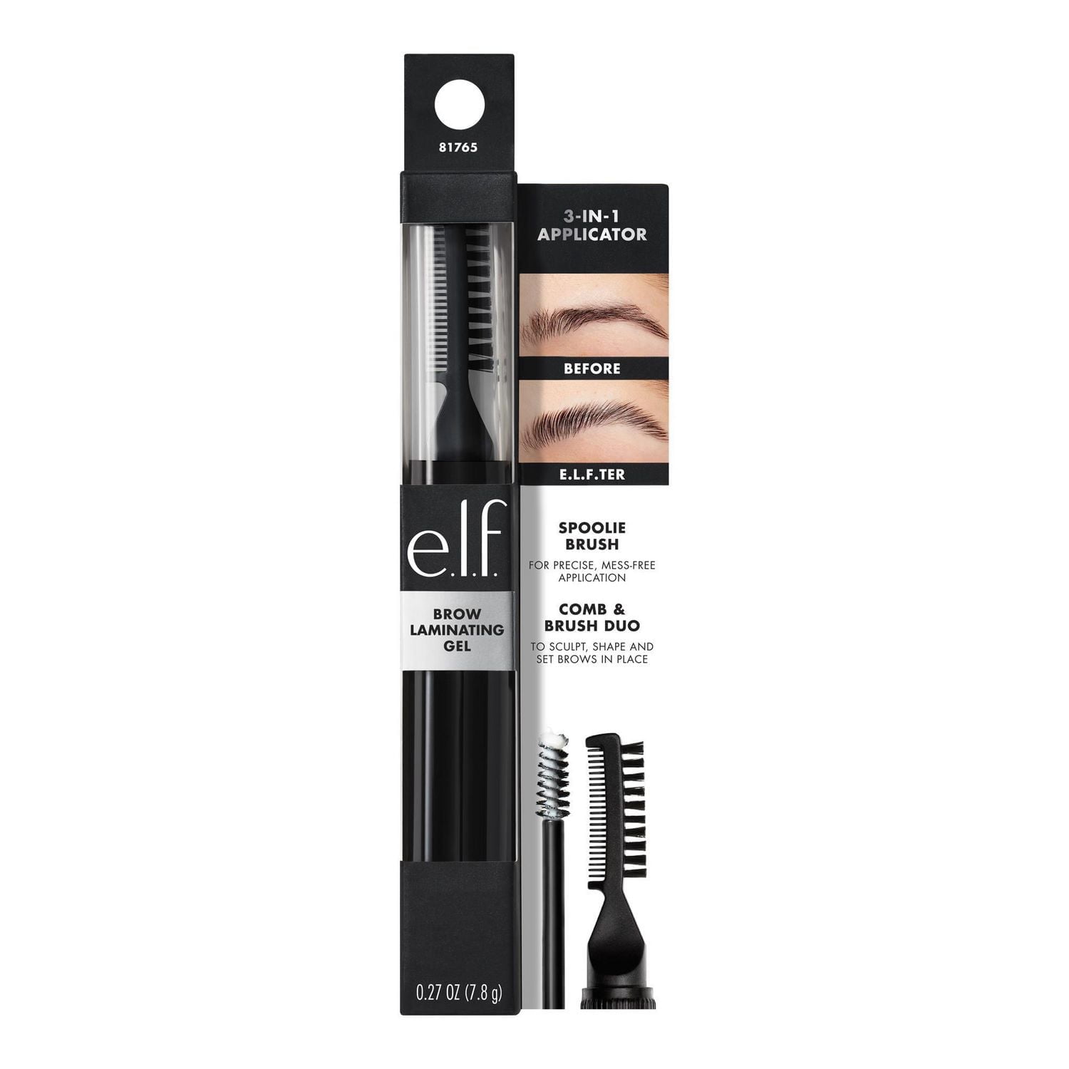 e.l.f. Cosmetics Gel de lamination pour sourcils 3-en-1 applique, 0.27 oz