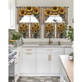 thumbnail image 4 of Farmhouse Sunflower Swag Curtains for Living Room/Bedroom Windows, Vintage Wooden Botanical Flowers Kitchen Curtains and Valances Set 36 Inch Length, Light Filtering Swags Valance Curtain Panels, 4 of 5