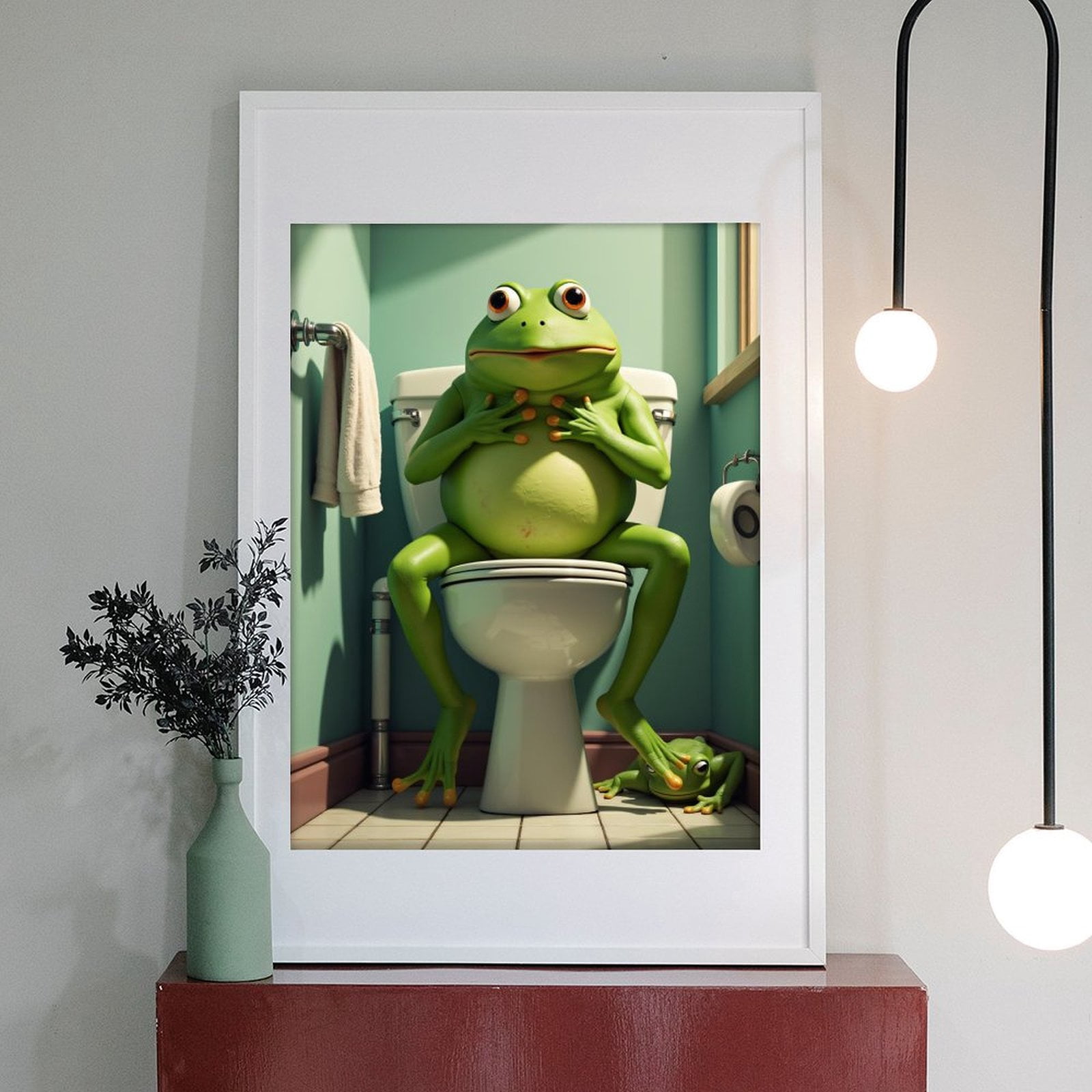 Diamond Art Kits for Adults - 5d Bathroom Frog on White Toilet Diamond Painting for Adults, Diamond Art for Adults Beginners, Diamond Painting Kits for Adults for Home Wall Decor