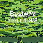 Bestway Steel Pro Max 14x48 Camo Pool Set | Durable Construction, Easy Assembly, and All-Inclusive Accessories - above ground pool set with filter pump, ladder, and pool cover - No Tools Required!