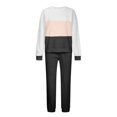 thumbnail image 3 of BXINGOHAI Women's 2 Piece Tracksuit Color Block Fall Outfits 2024 Long Sleeve Sweatshirt Jogger Pants Lounge Sets Sweatsuits With Pockets Today Black,M, 3 of 4